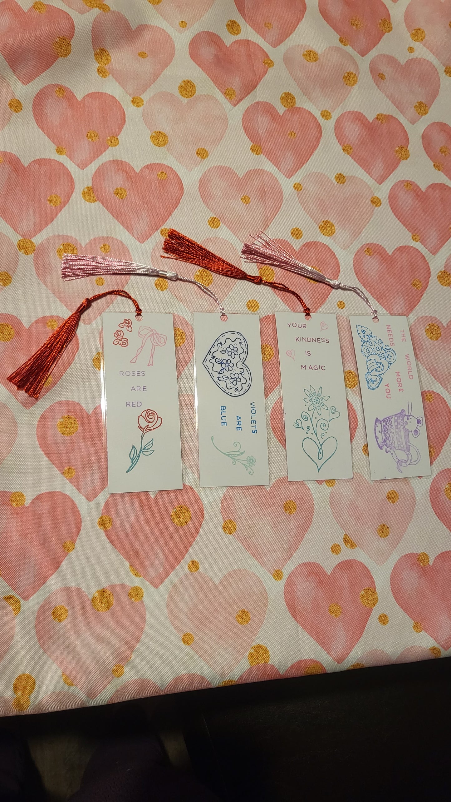 Handstamped Bookmark 4-pack