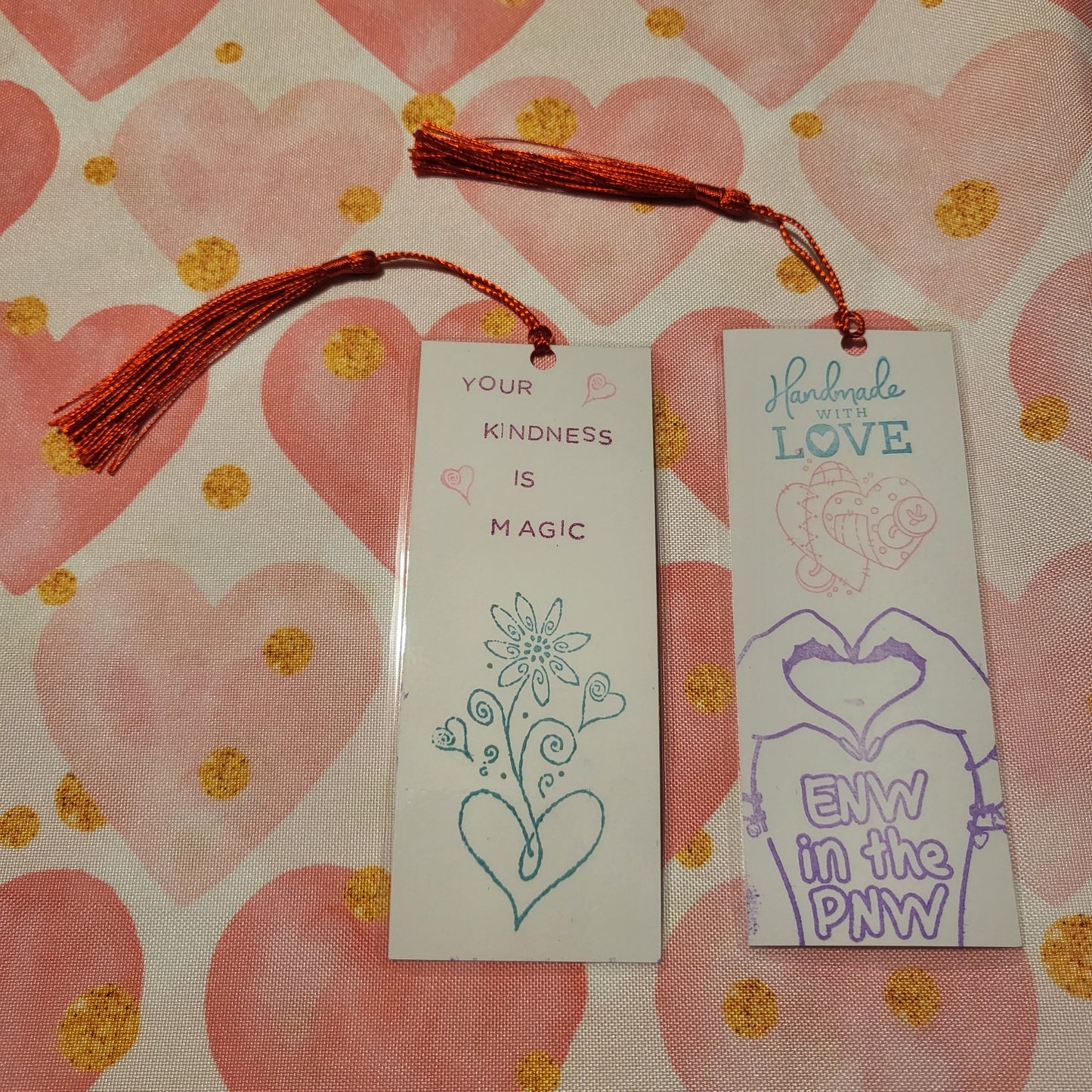 Handstamped Bookmark 4-pack