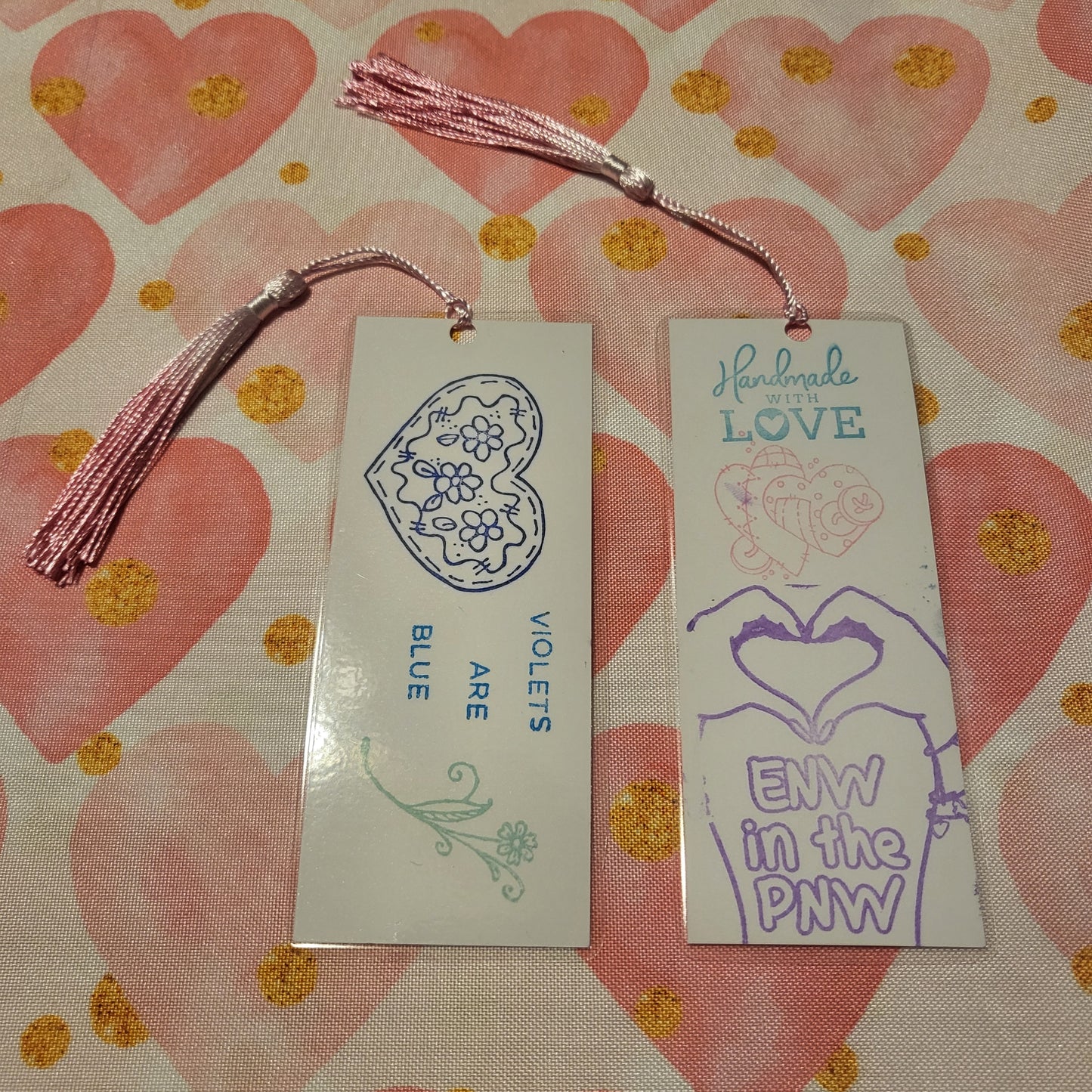 Handstamped Bookmark 4-pack