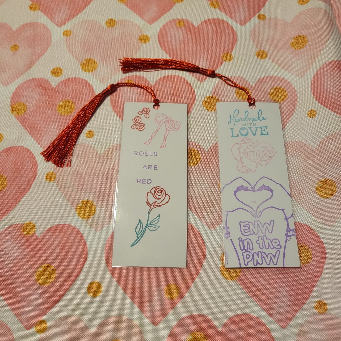 Handstamped Bookmark 4-pack