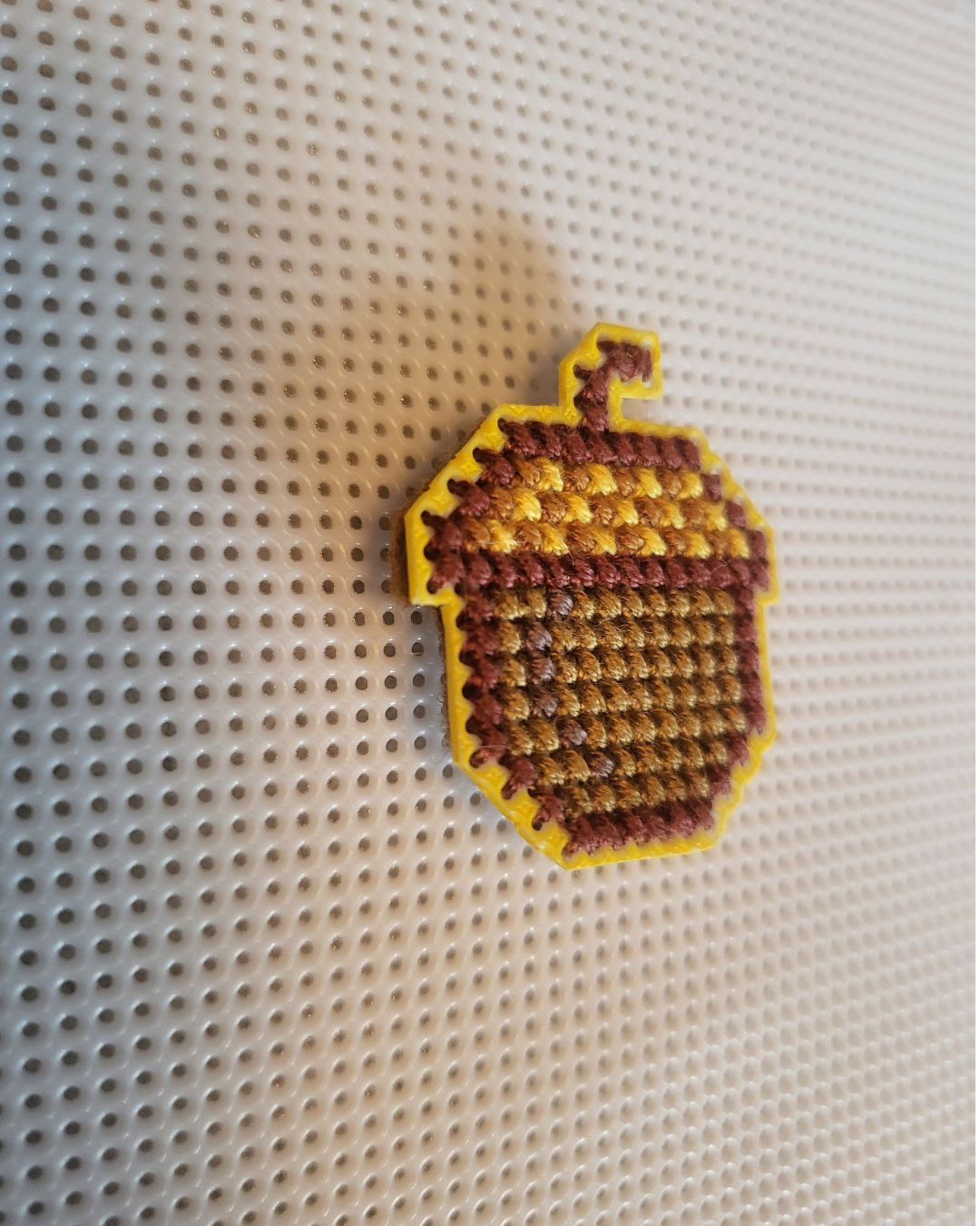 Hand stitched acorn hair clip